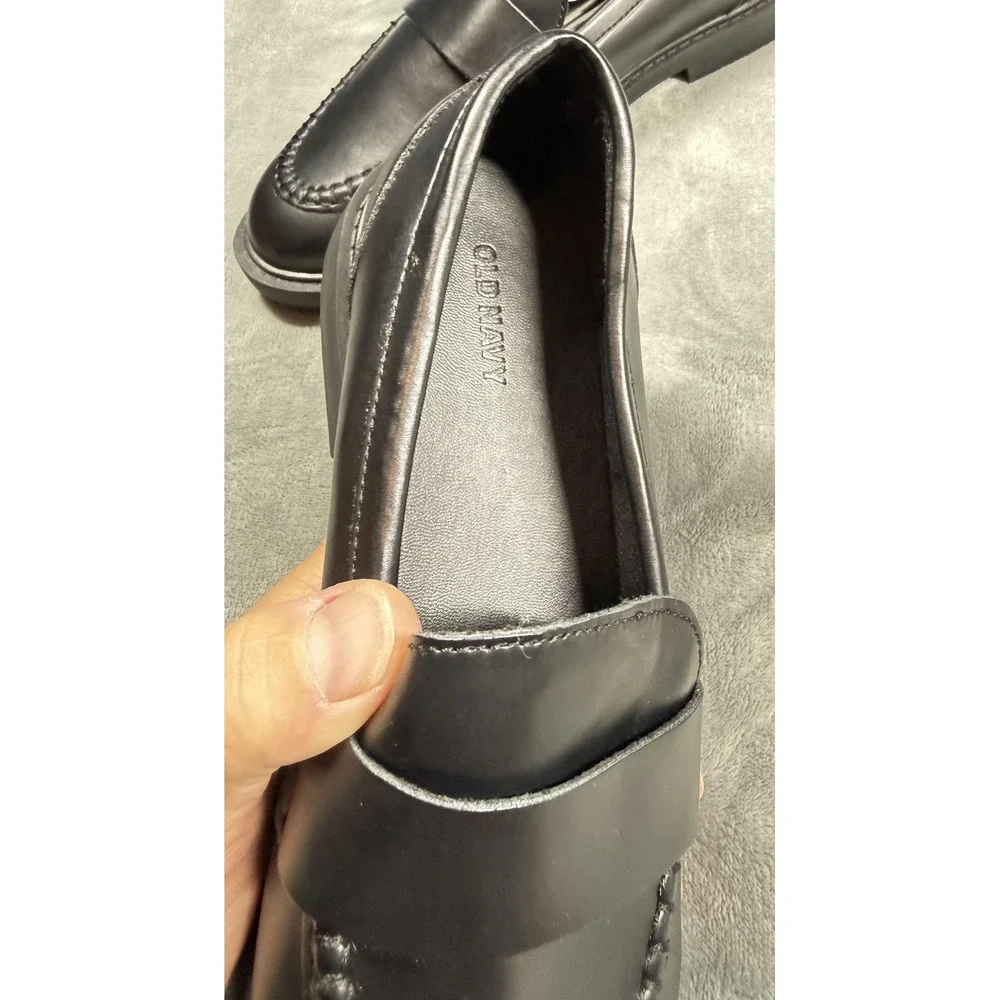 Old Navy Shoes Mens Size 9 Black Faux Leather Loafer Dress Slip On Black‎ Jack